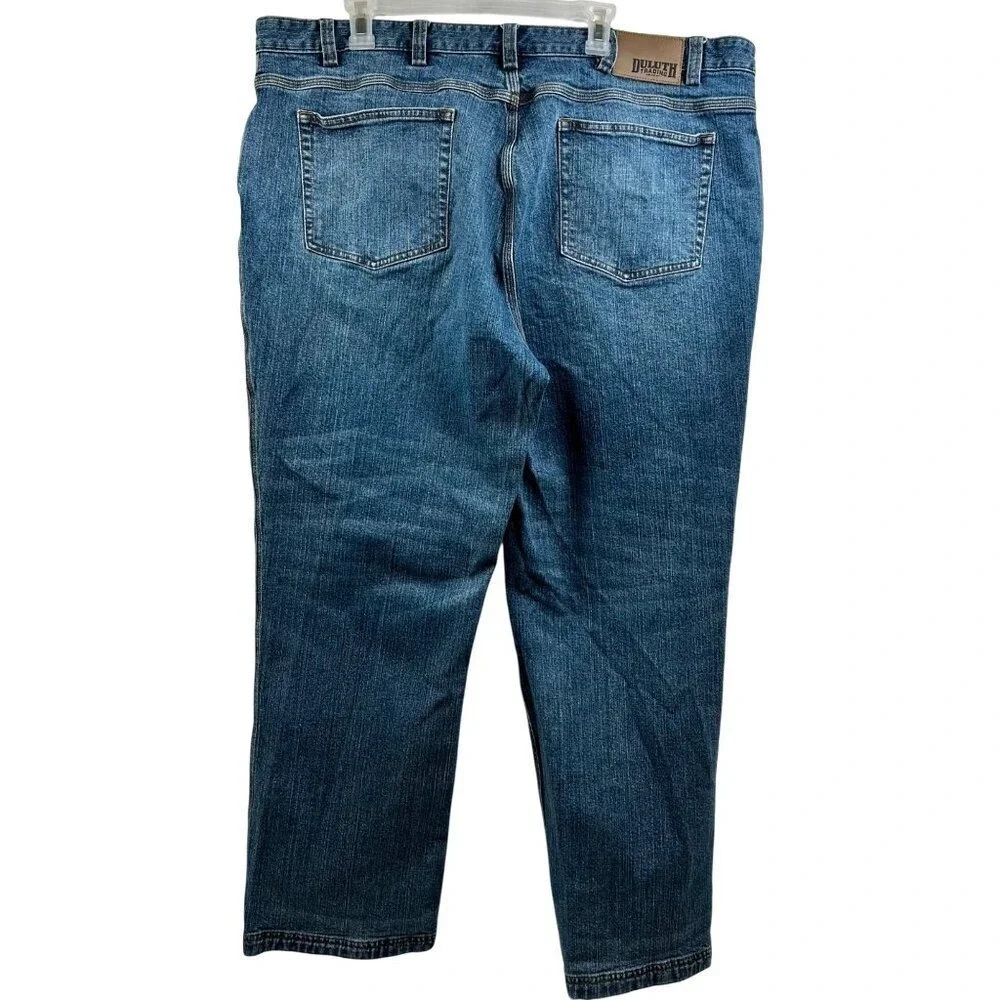 Duluth Trading Flex Ballroom Jeans 44x32 Relaxed Fit Mens Blue‎ Denim Cotton